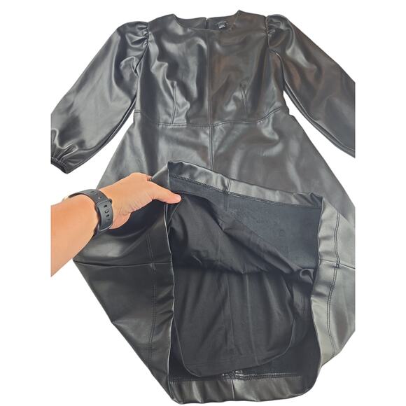 Ann Taylor| Black, Faux Leather, Dress | Size 2 - Picture 3 of 7